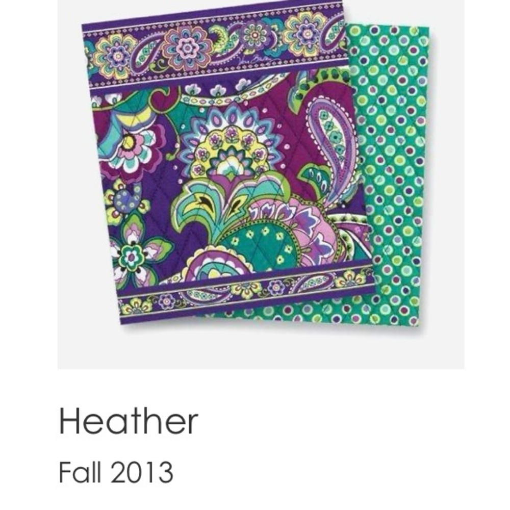 VERA BRADLEY Heather 2013 Grand Travelers Bag Purple Green Paisley Bandolier Y2K - Picture 15 of 15